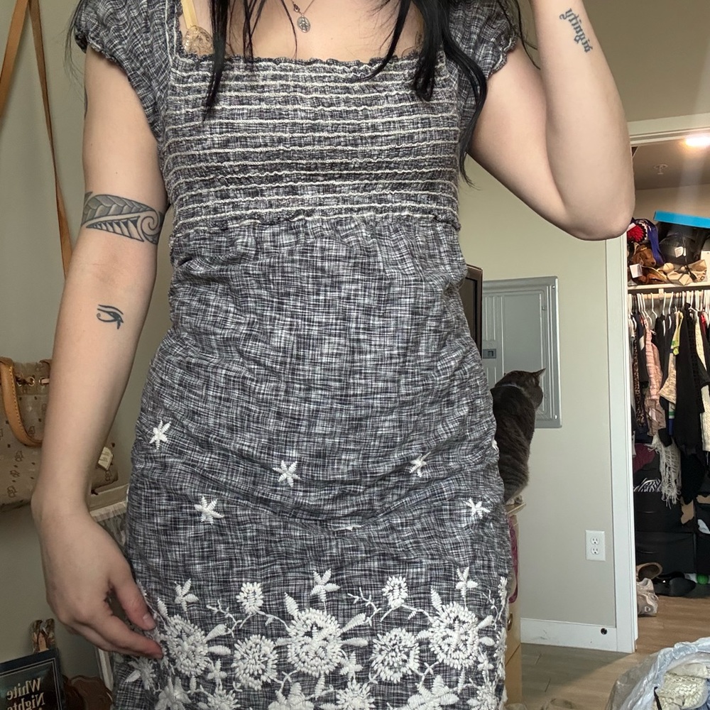 Gray Floral Women's Dress